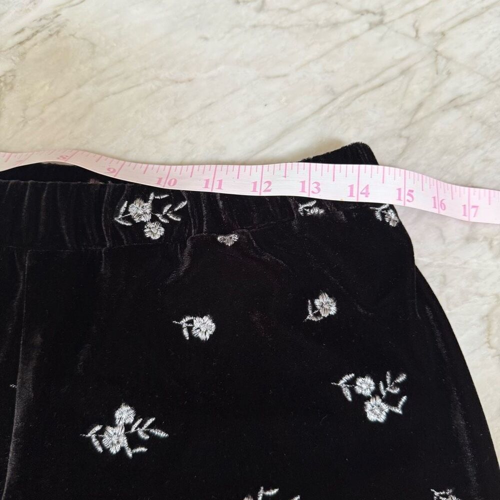 Avec Les Filles black stretch floral embroidered pants flare size M NWT - Picture 7 of 10